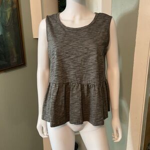 Movint Gray Sleeveless peplum Tank Top Blouse Shirt babydoll Mo:vint Mo vint L